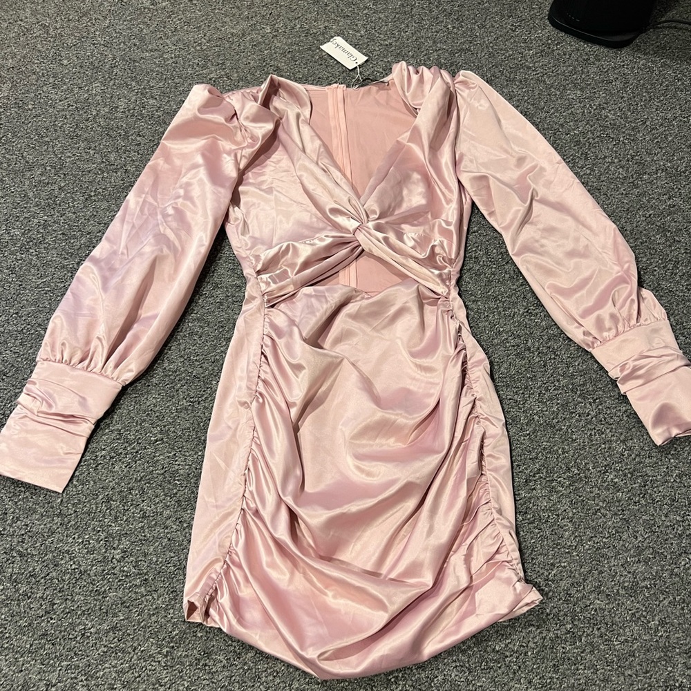Baby pink long sleeved dress